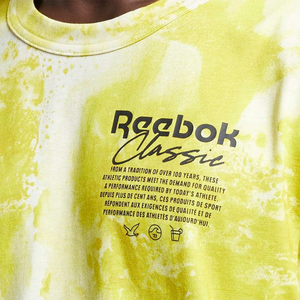 Acid Yellow Reebok Classics Allover Print Graphic T-Shirt | H54419