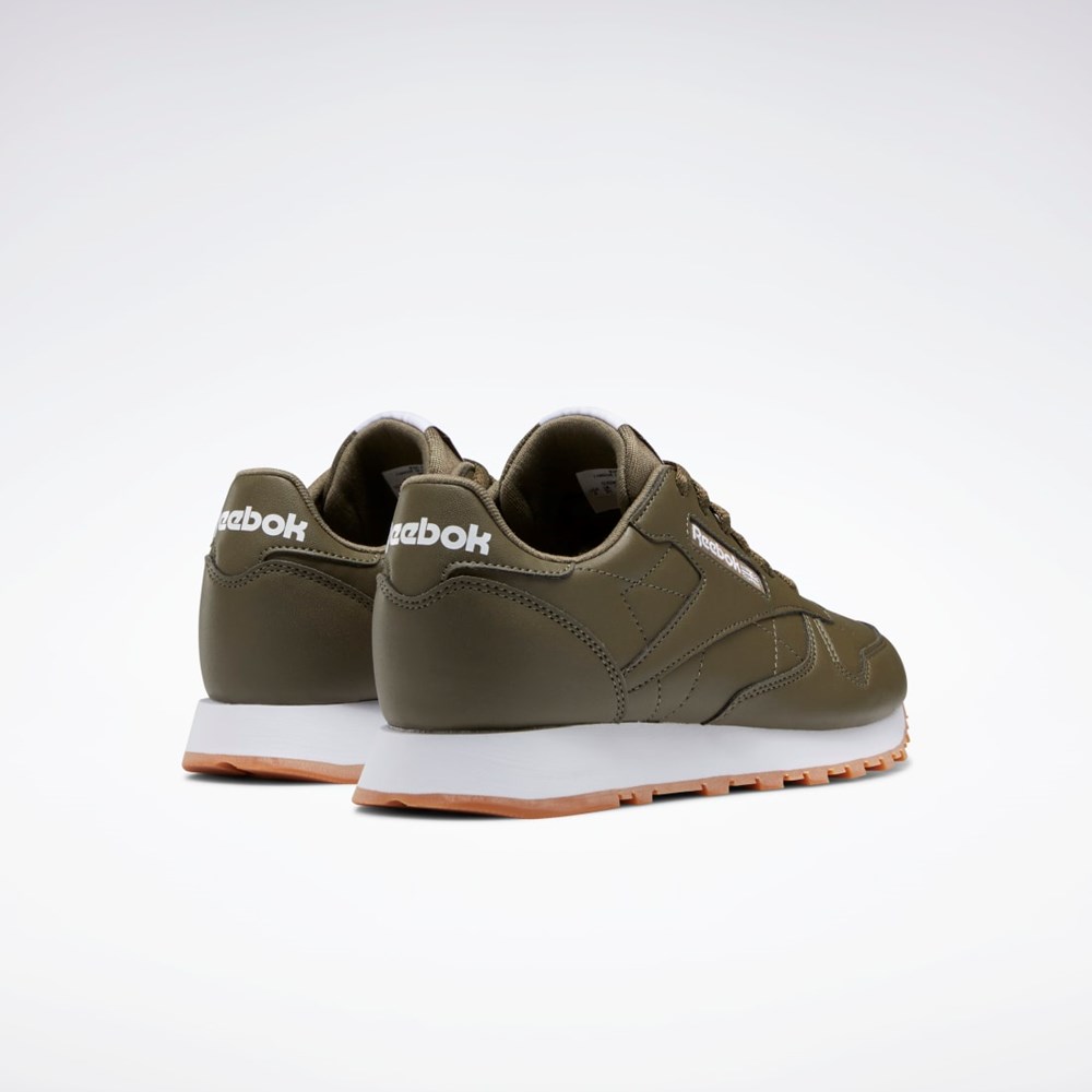 Army Green / Army Green / Army Green Reebok Classic Leather Shoes - Grade School | HQ3891