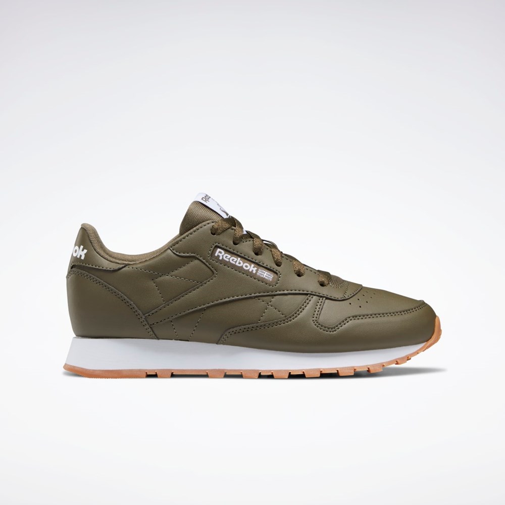 Army Green / Army Green / Army Green Reebok Classic Leather Shoes - Grade School | HQ3891