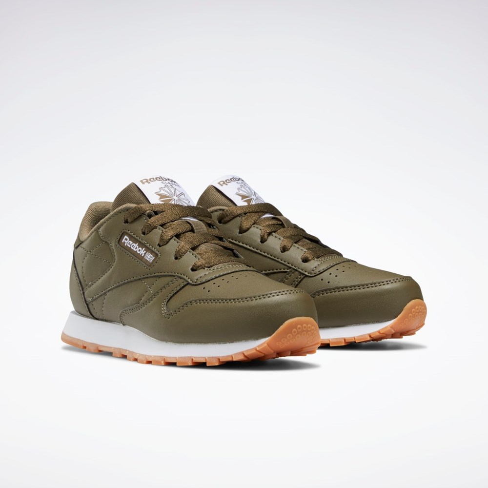 Army Green / Army Green / Army Green Reebok Classic Leather Shoes - Preschool | HQ3894