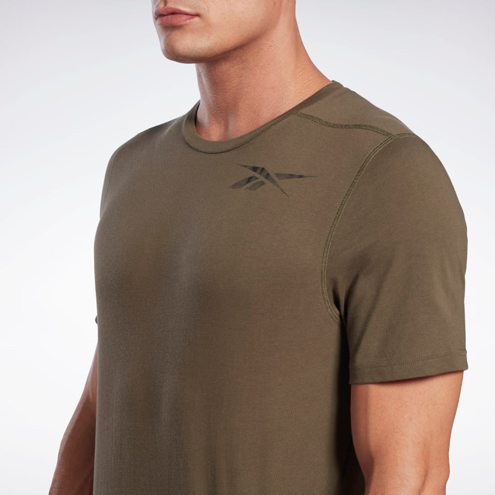 Army Green Reebok Graphic Speedwick Move T-Shirt | H46602