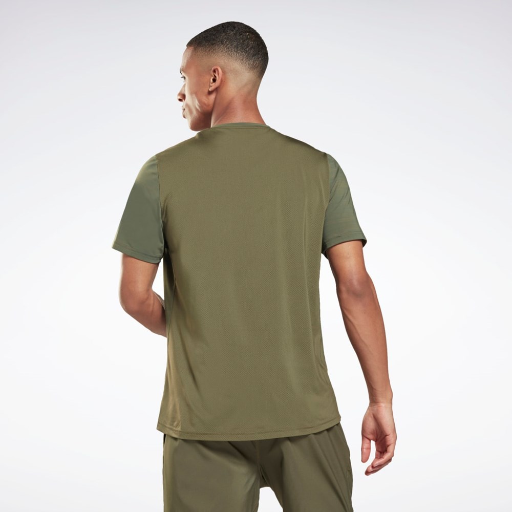 Army Green Reebok Tech Style Activchill Move T-Shirt | HA1458