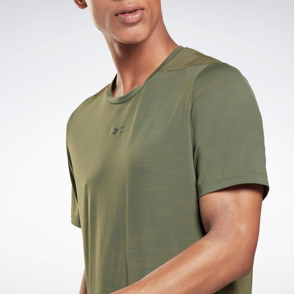 Army Green Reebok Tech Style Activchill Move T-Shirt | HA1458