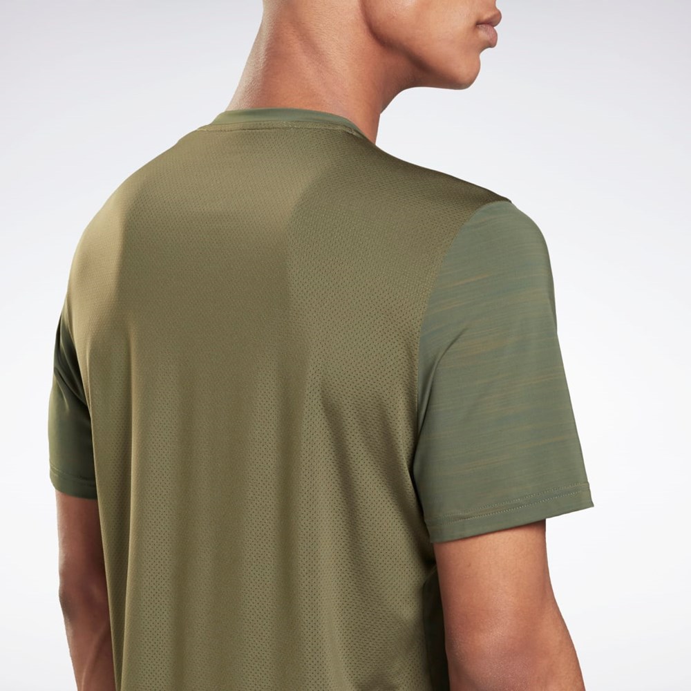 Army Green Reebok Tech Style Activchill Move T-Shirt | HA1458