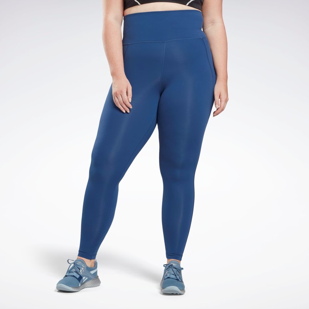 Batik Blue Reebok Lux High-Waisted Tights (Plus Size) | HB6404