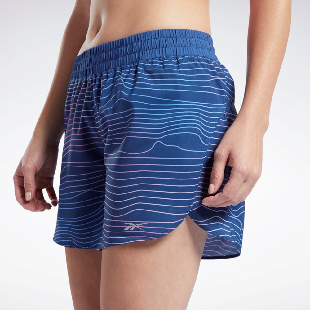 Batik Blue Reebok Running Printed Shorts | HB1041