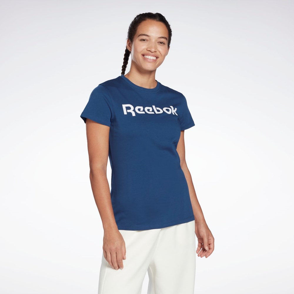 Batik Blue Reebok Training Essentials Graphic Tee | H51871