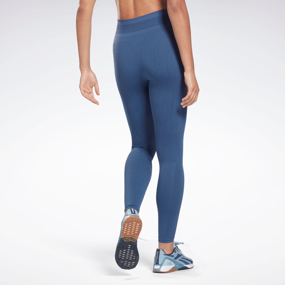 Batik Blue Reebok United By Fitness Myoknit Seamless Leggings | H51449