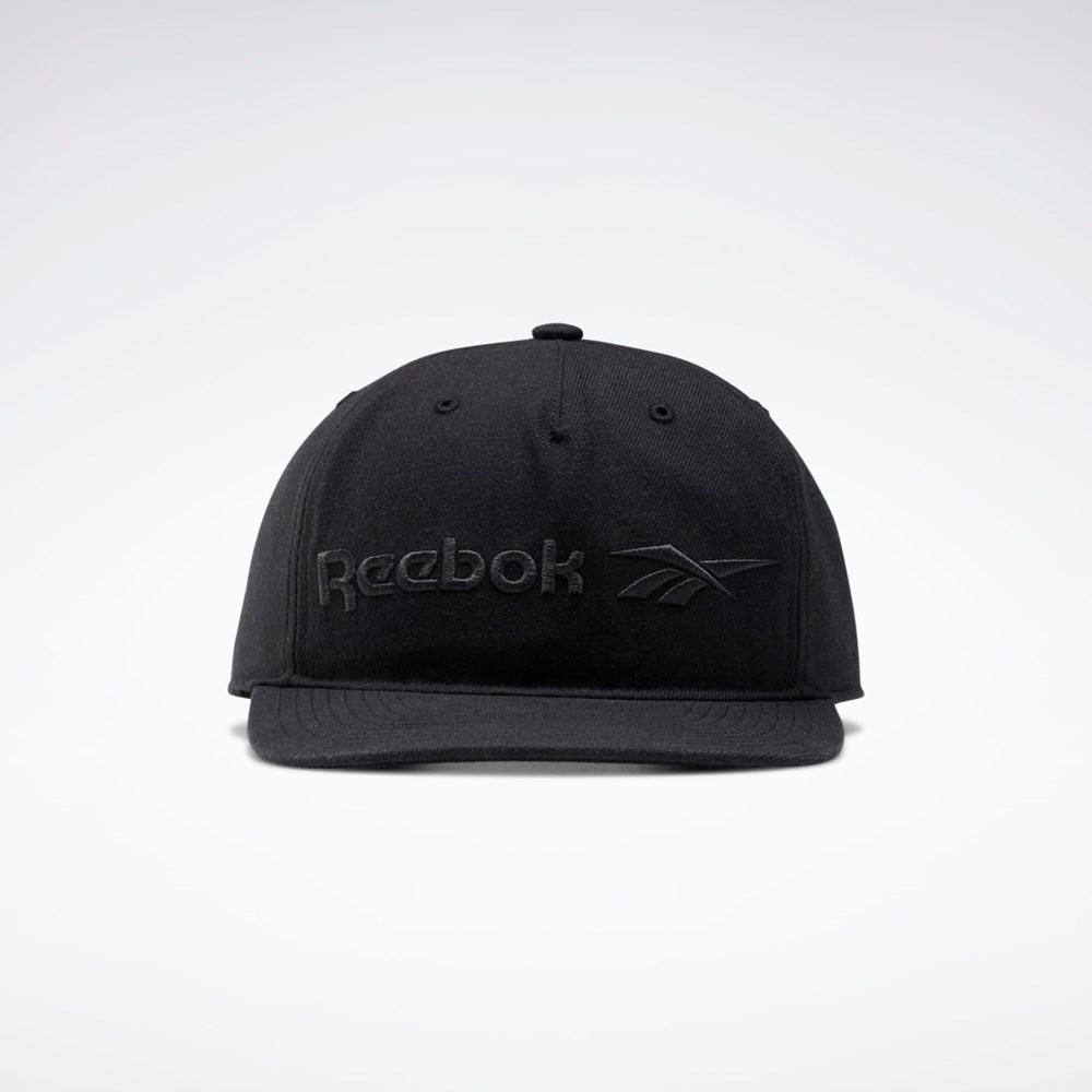 Black / Black / Black Reebok Classics Vector Flat Peak Hat | GP0128