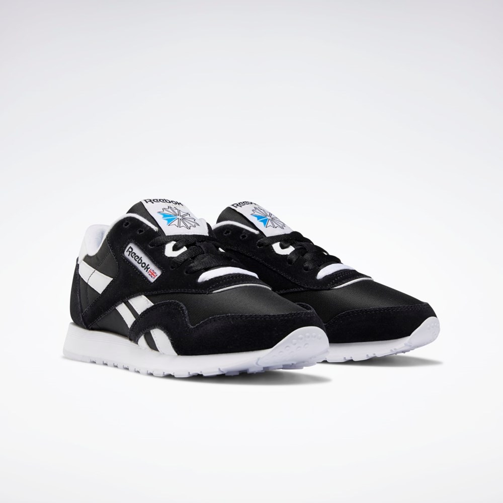 Black / Black / White Reebok Classic Nylon Shoes | FV4506