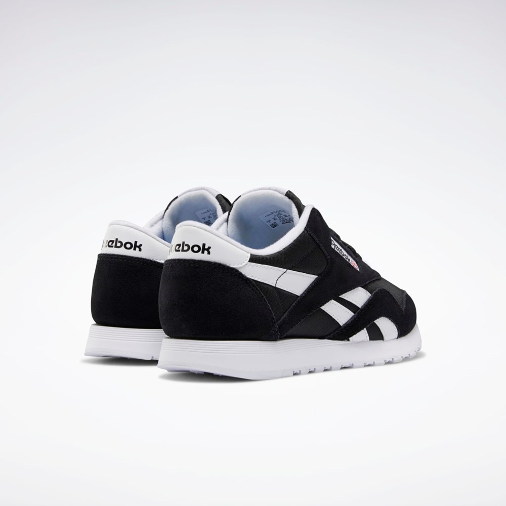 Black / Black / White Reebok Classic Nylon Shoes | FV4506