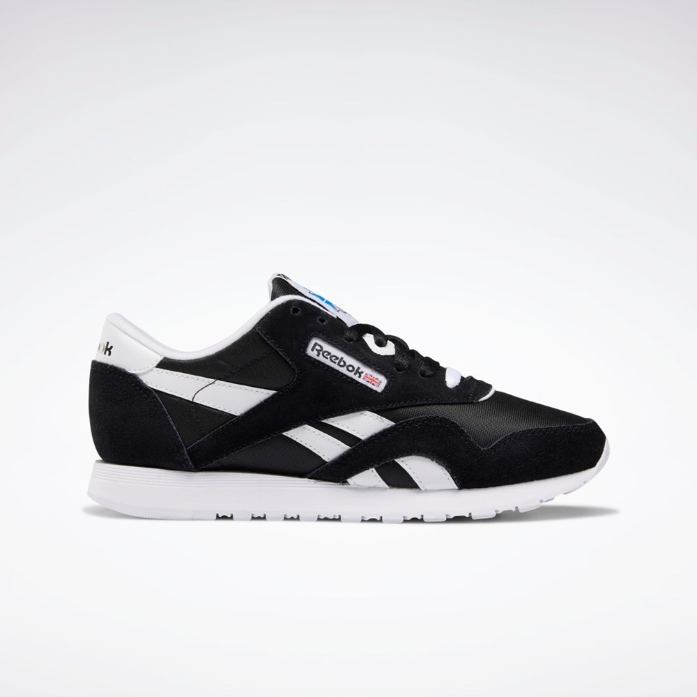 Black / Black / White Reebok Classic Nylon Shoes | FV4506