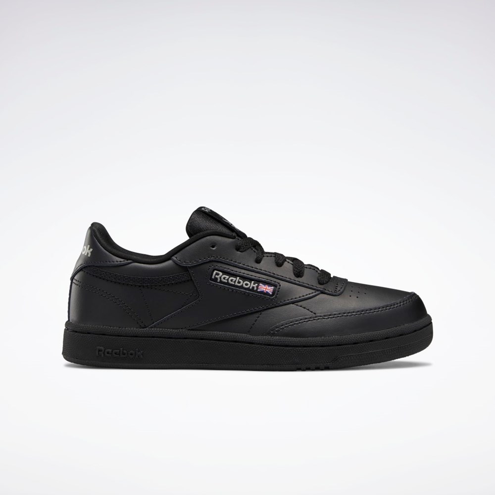 Black / Charcoal Reebok Club C Shoes - Grade School | BS6165