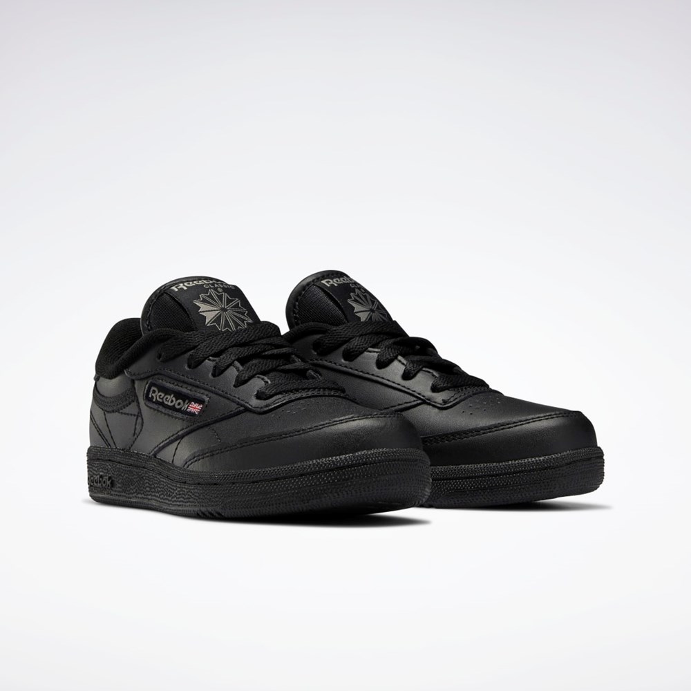 Black / Charcoal Reebok Club C Shoes - Preschool | BS6182