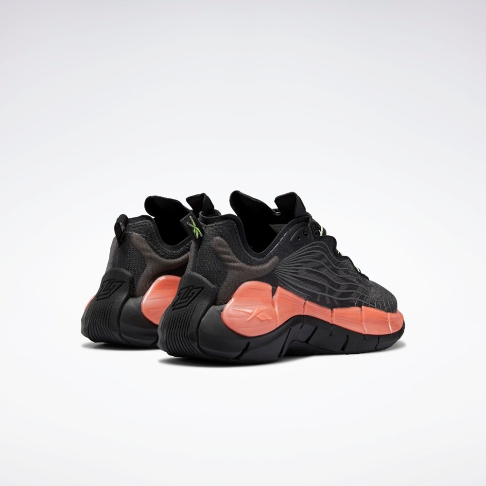 Black / Orange Flare / Neon Mint Reebok Zig Kinetica II Shoes | FX9349