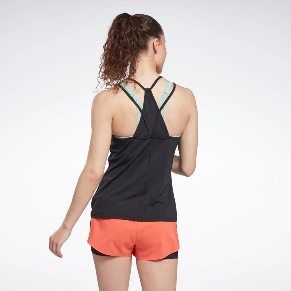 Black Reebok ACTIVCHILL Athletic Tank Top | HI6333