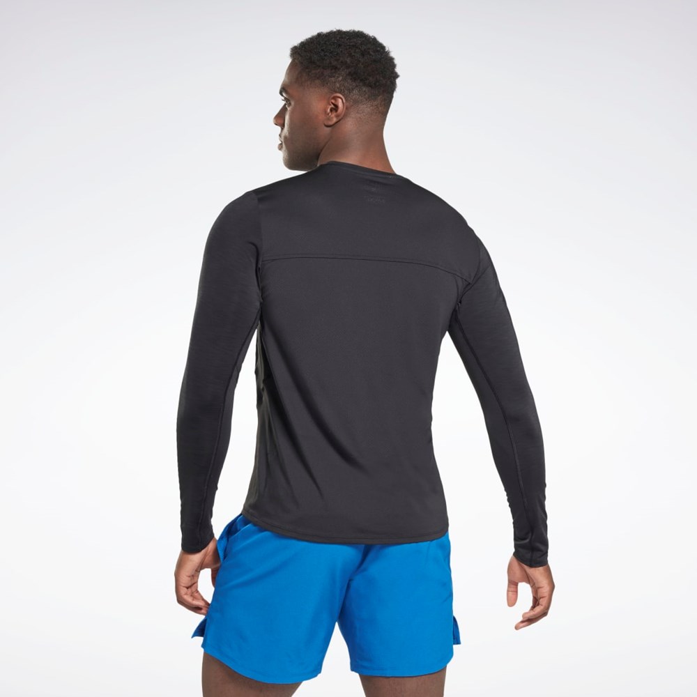 Black Reebok ACTIVCHILL Long Sleeve Athlete T-Shirt | HG4067