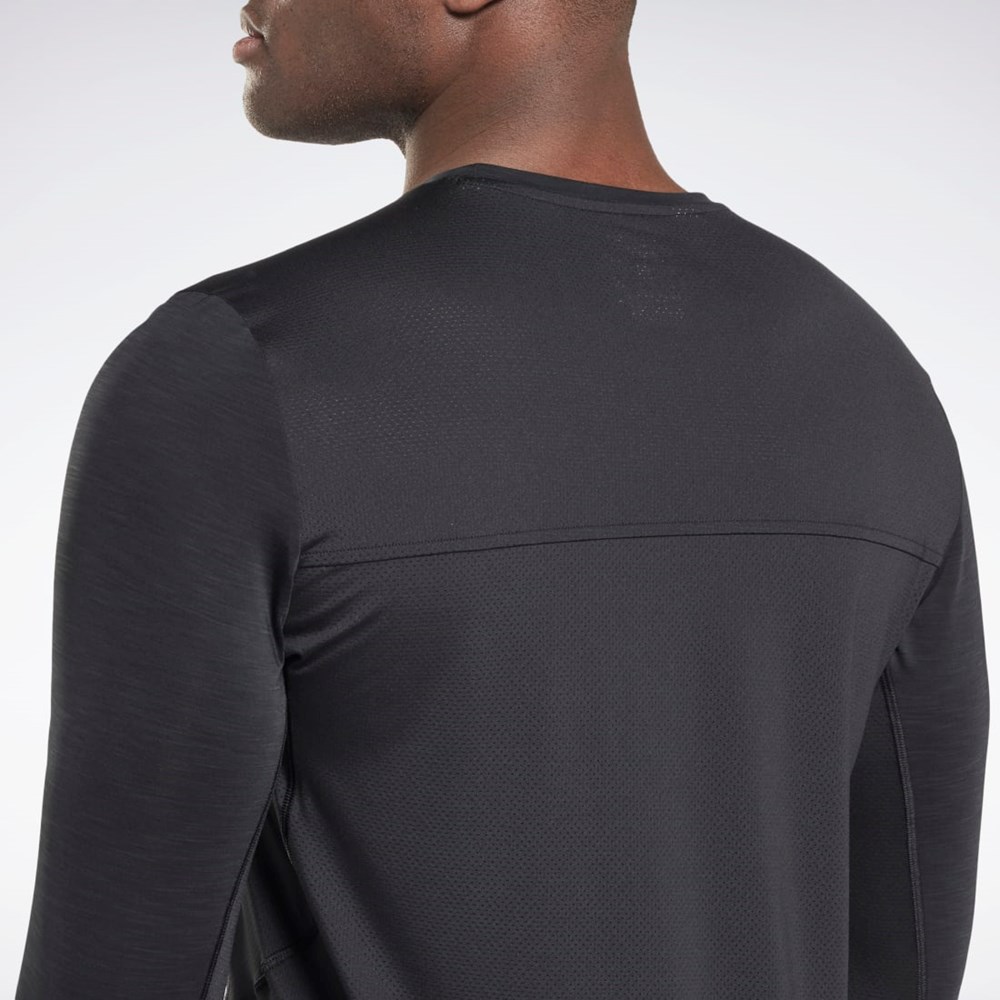 Black Reebok ACTIVCHILL Long Sleeve Athlete T-Shirt | HG4067