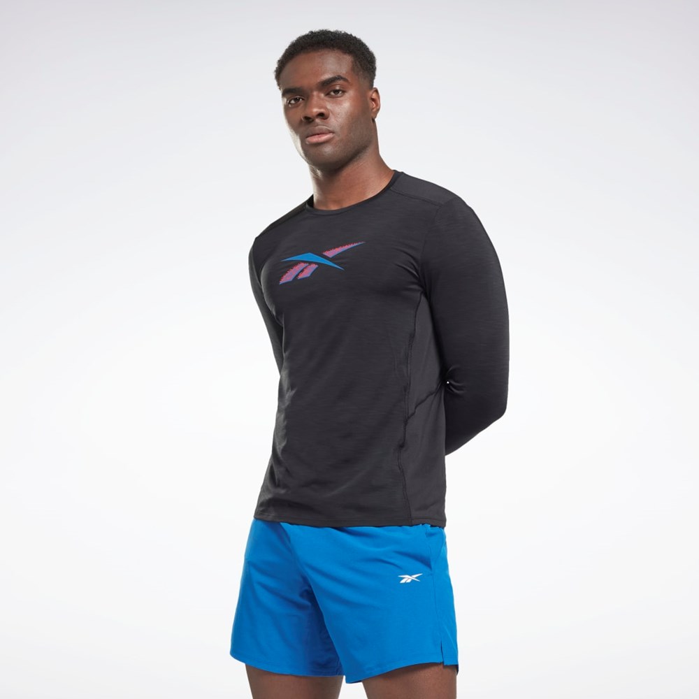 Black Reebok ACTIVCHILL Long Sleeve Athlete T-Shirt | HG4067