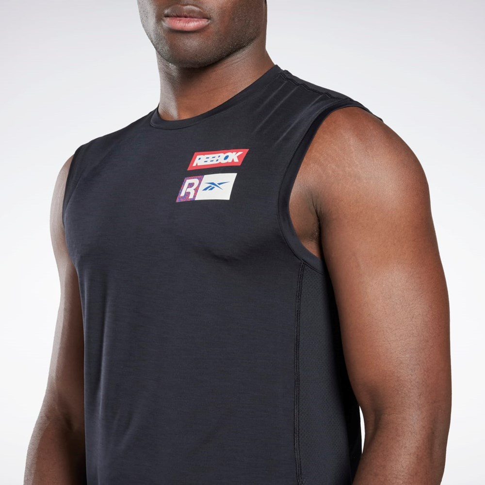 Black Reebok ACTIVCHILL Sleeveless T-Shirt | HG4068