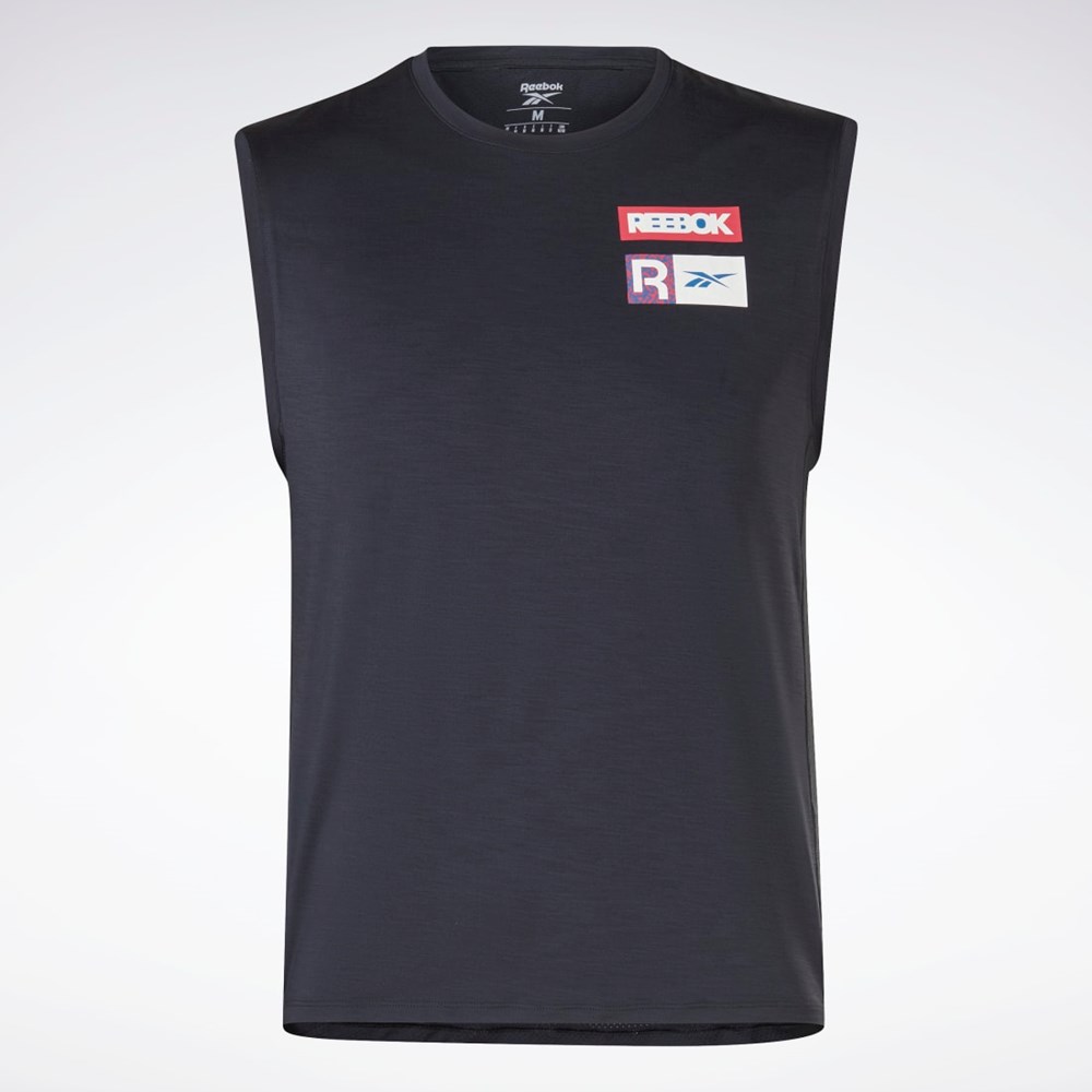 Black Reebok ACTIVCHILL Sleeveless T-Shirt | HG4068