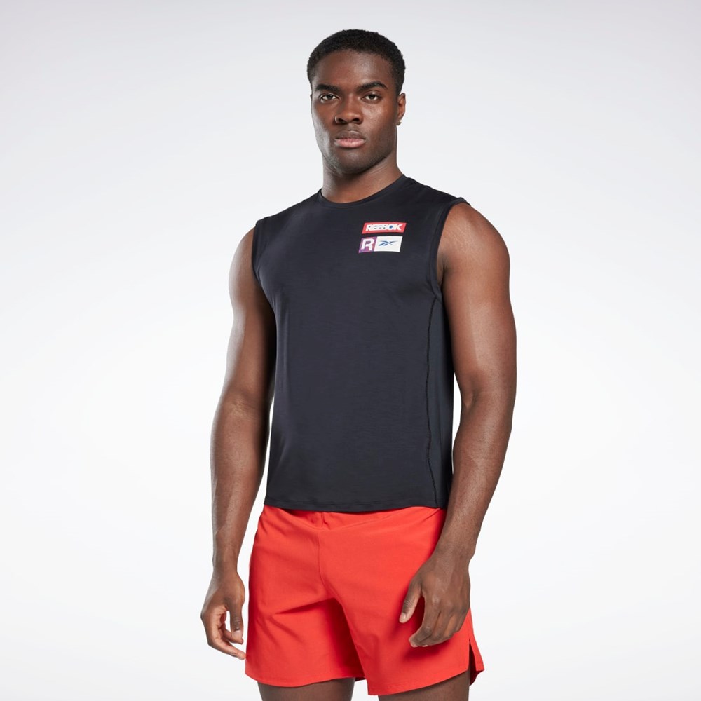 Black Reebok ACTIVCHILL Sleeveless T-Shirt | HG4068