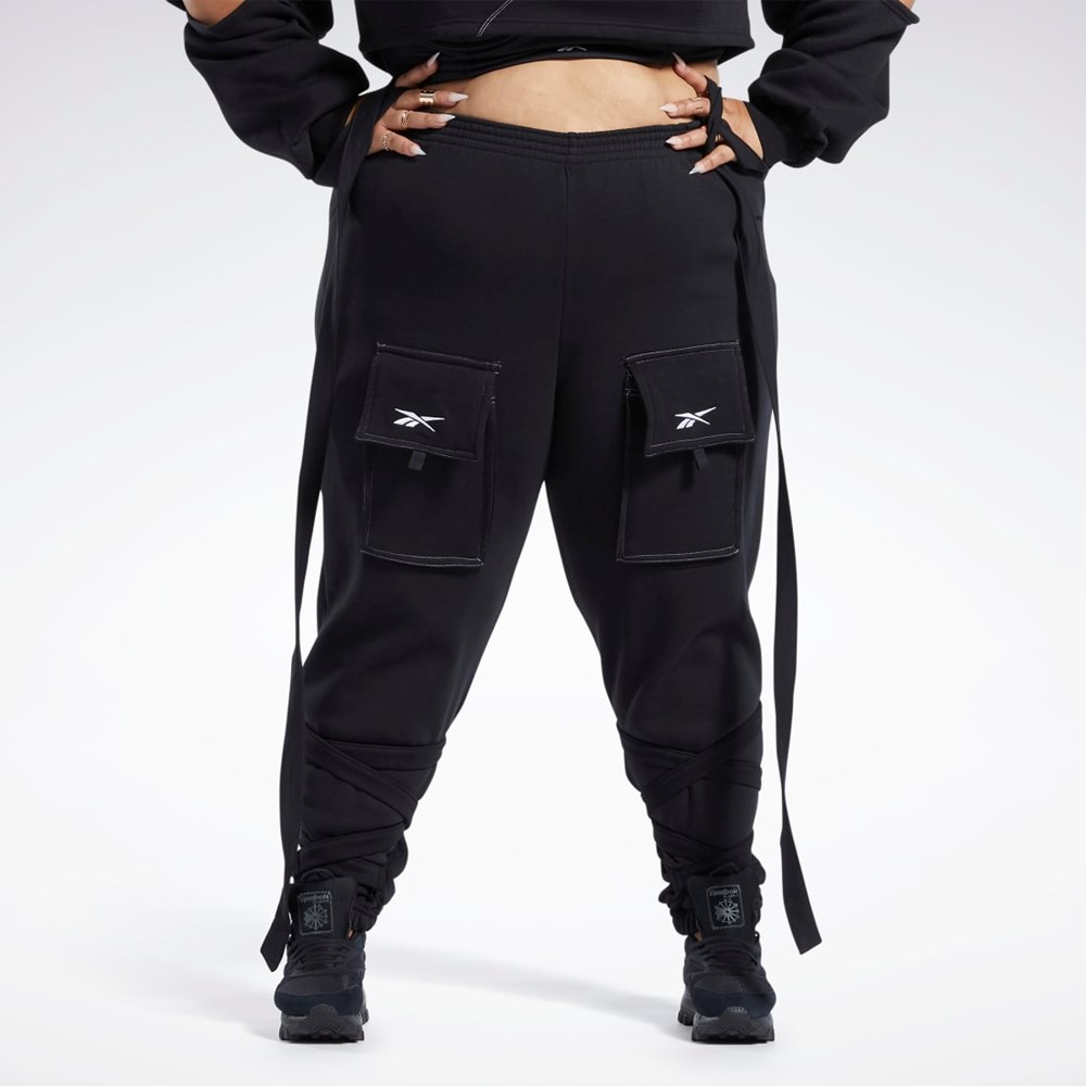 Black Reebok Cardi B Knit Pants (Plus Size) | HH9145