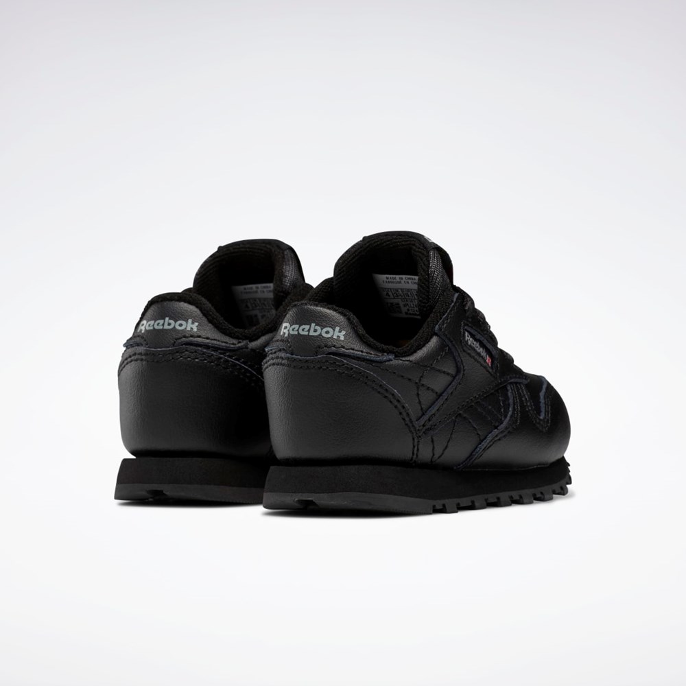 Black Reebok Classic Leather Shoes - Toddler | 92757