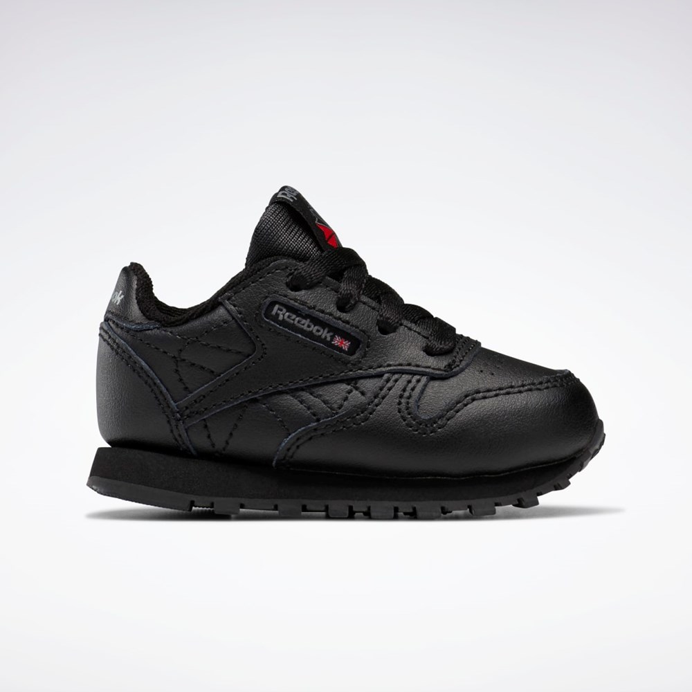 Black Reebok Classic Leather Shoes - Toddler | 92757