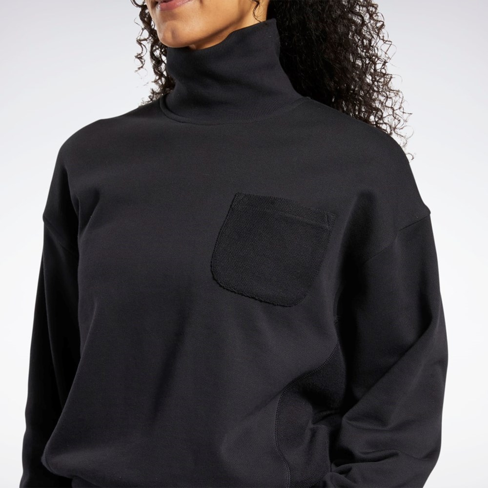 Black Reebok Classics Cotton French Terry Sweatshirt | HH7372