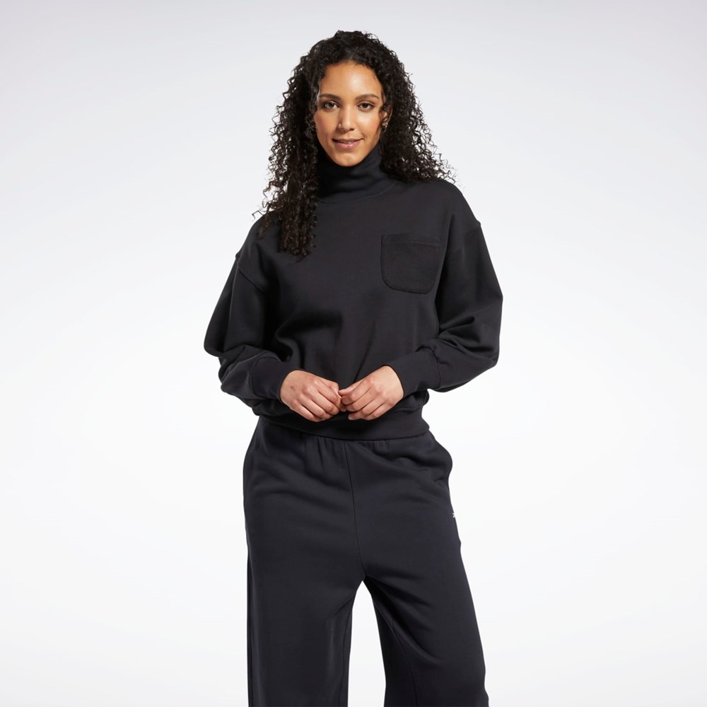 Black Reebok Classics Cotton French Terry Sweatshirt | HH7372