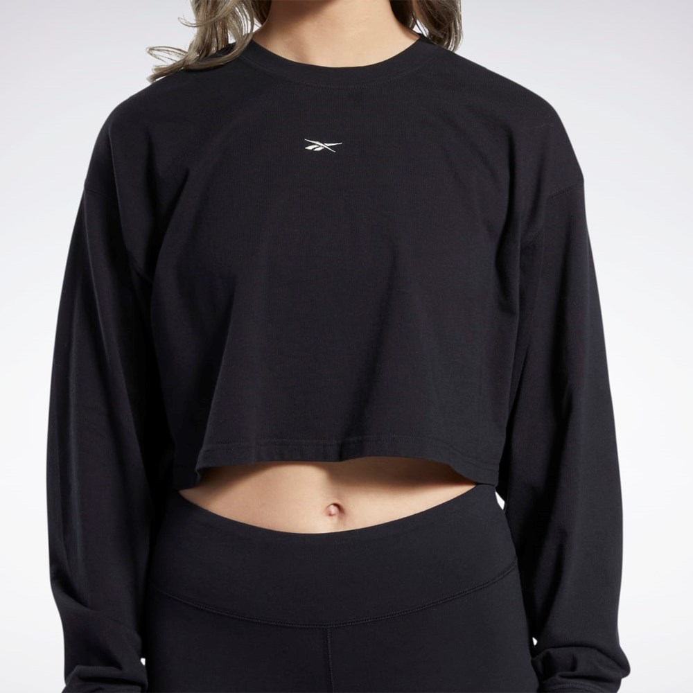 Black Reebok Classics Cotton Long Sleeve T-Shirt | HG1166