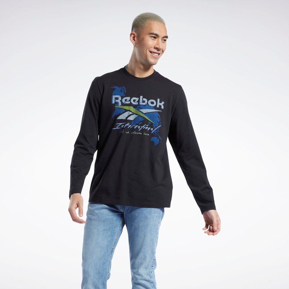 Black Reebok Graphic Series Pre-Season Long Sleeve T-Shirt | HH7391