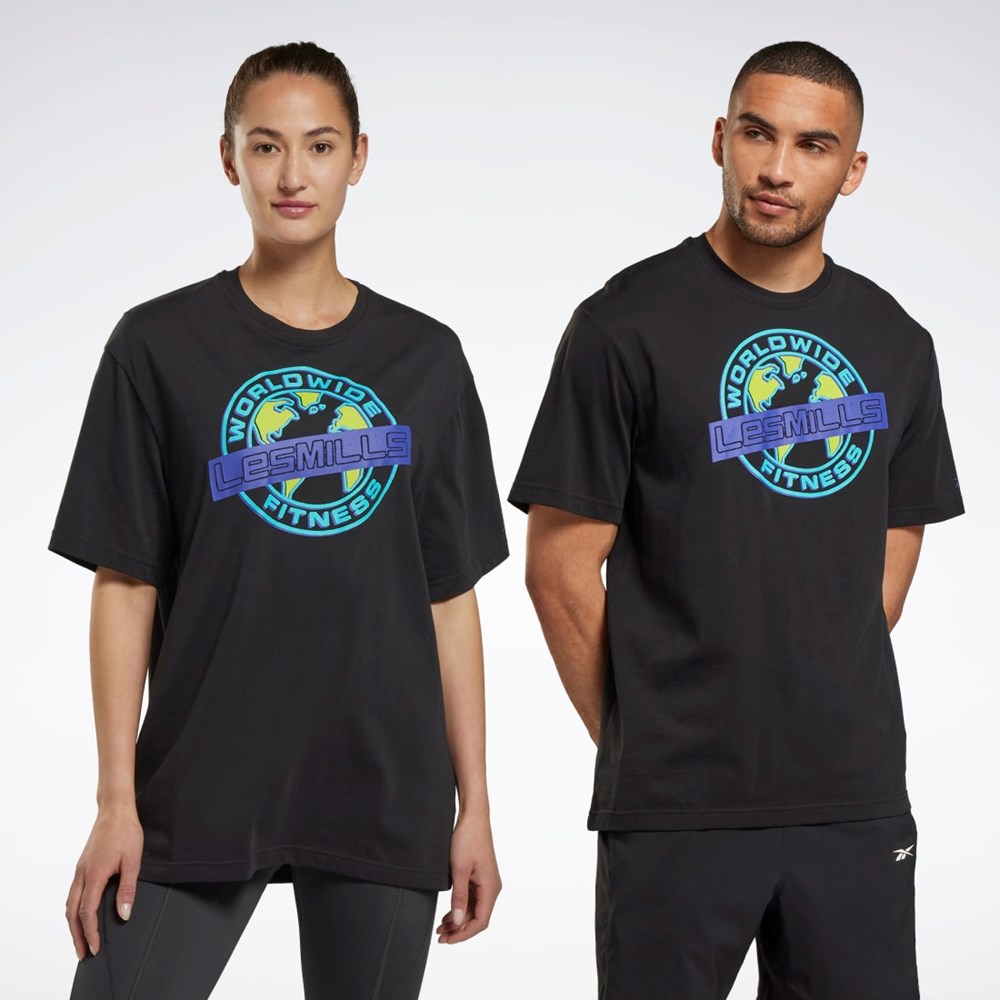 Black Reebok Les Mills® Oversized Graphic T-Shirt | HN1711