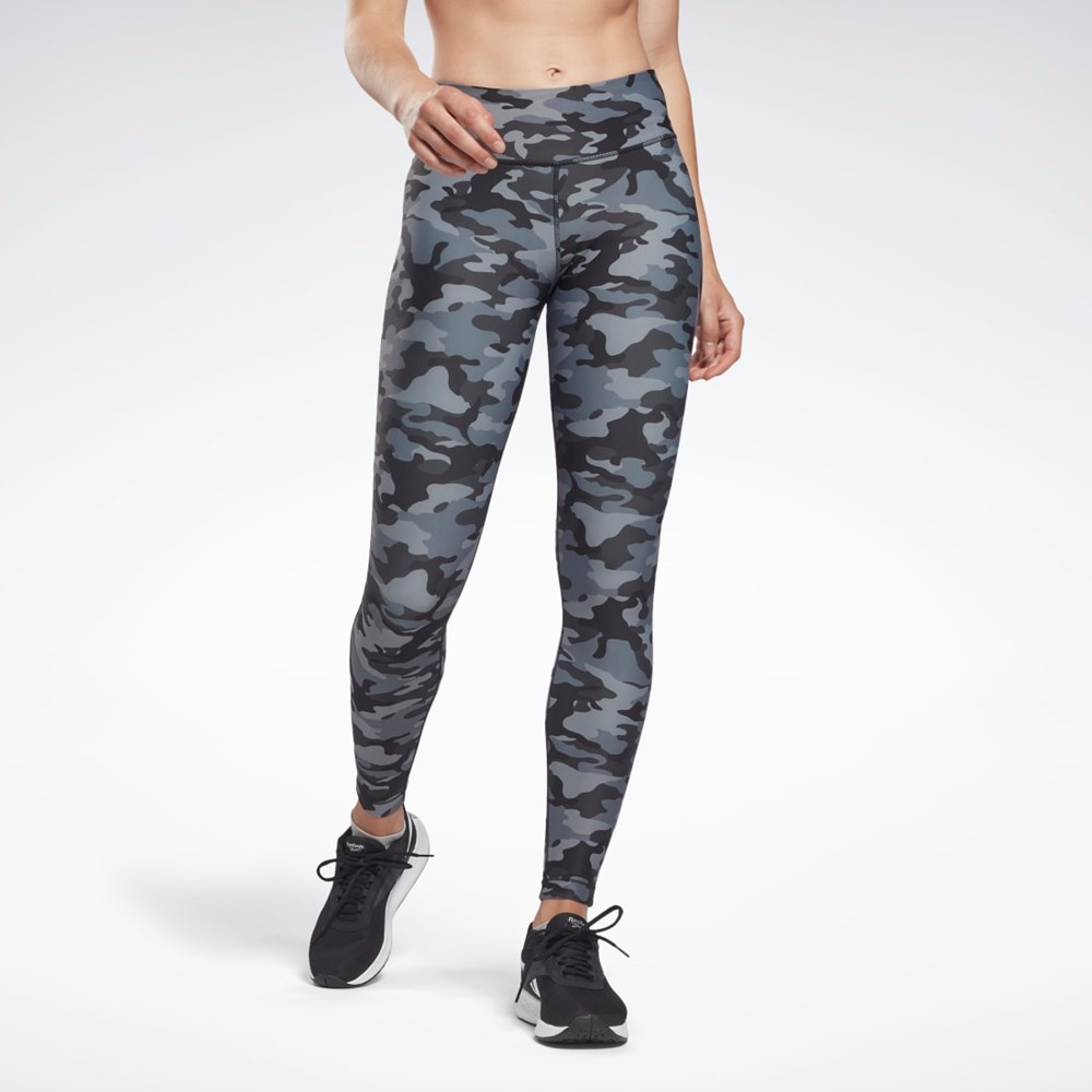 Black Reebok Lux Bold Camo Print Tights | HE8169