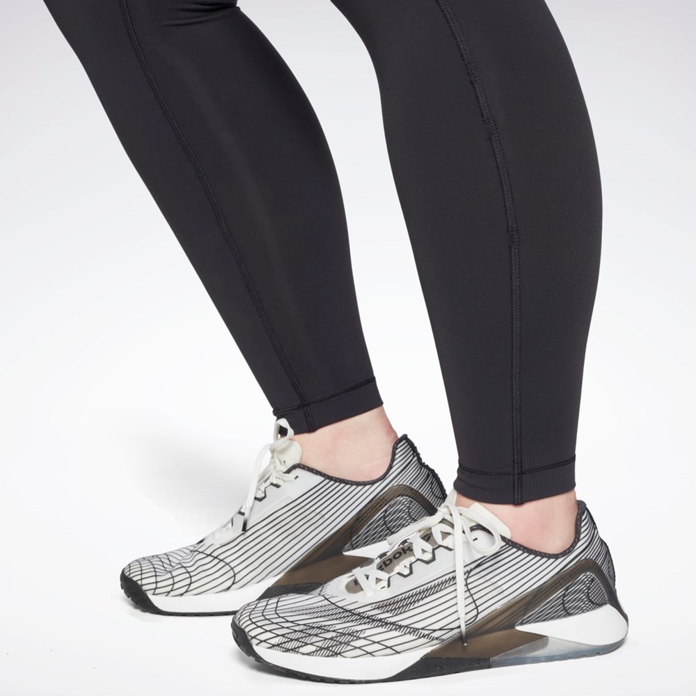 Black Reebok Lux High-Waisted Tights (Plus Size) | HB2045