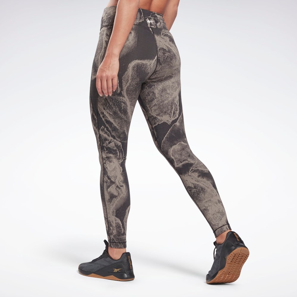 Black Reebok Lux Jacquard Leggings | HF0173