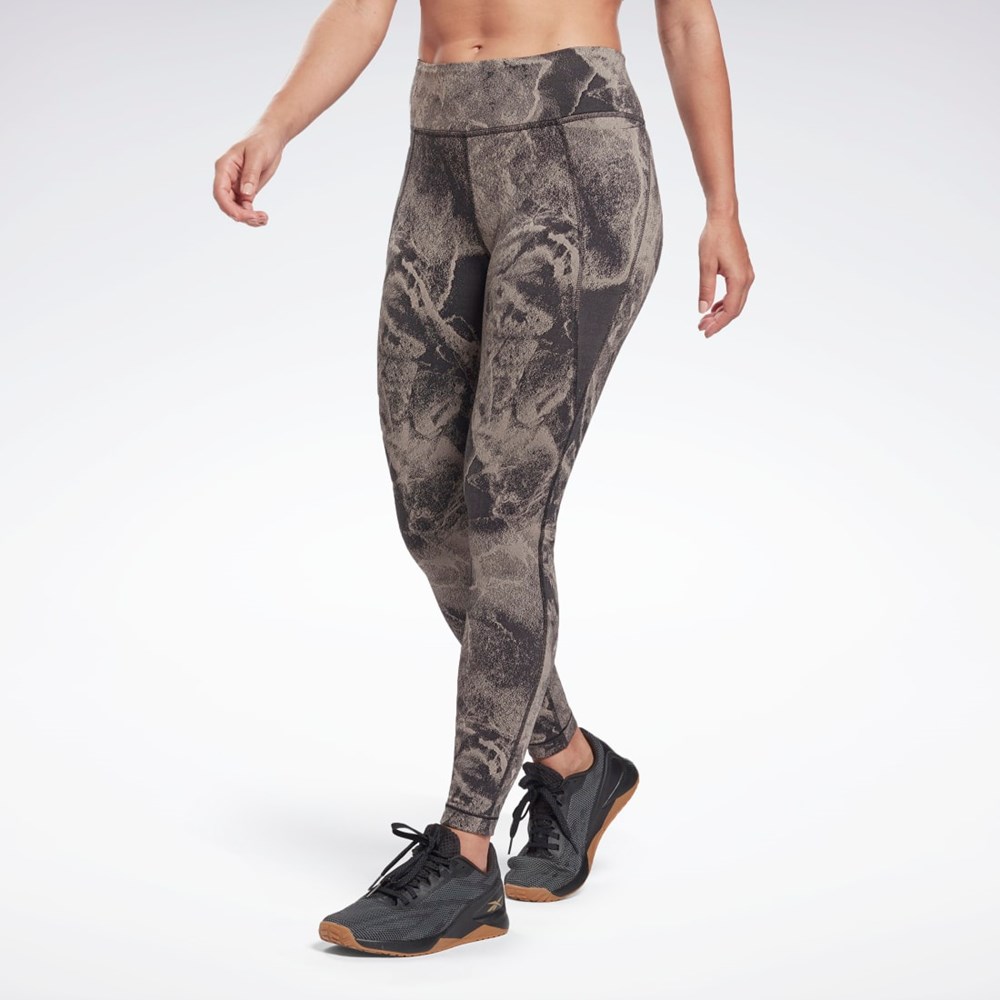 Black Reebok Lux Jacquard Leggings | HF0173