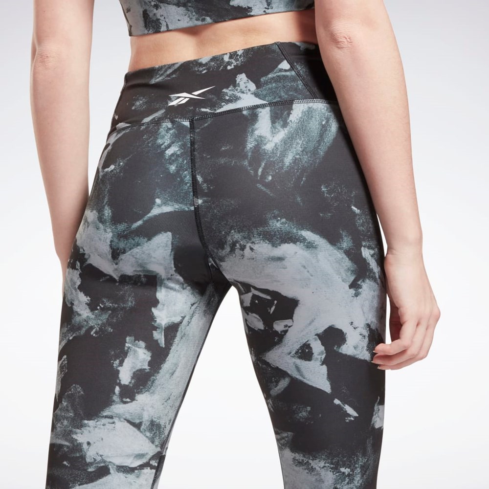 Black Reebok MYT Printed Leggings | GR9442