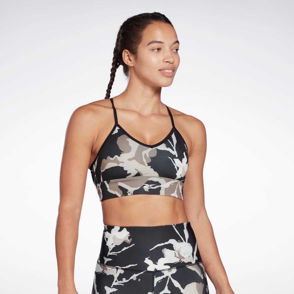 Black Reebok MYT Printed Sports Bra | H65567