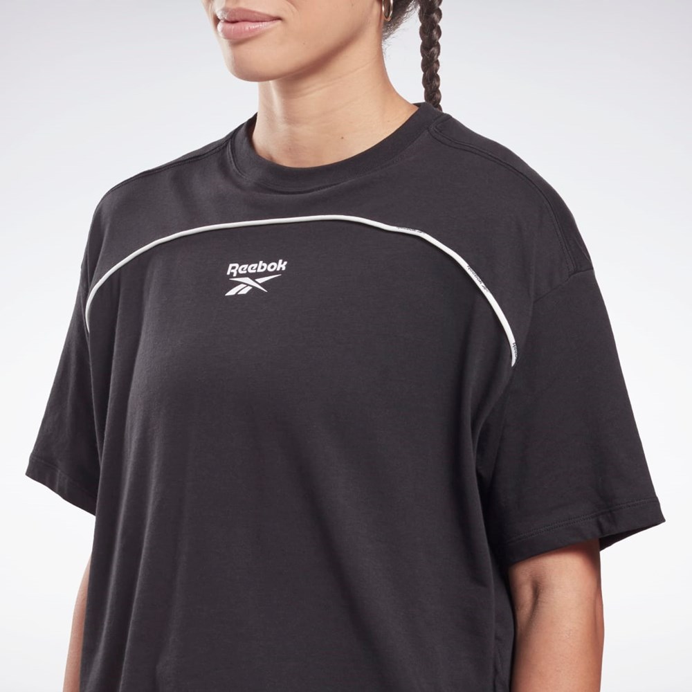 Black Reebok Piping T-Shirt | HB4034