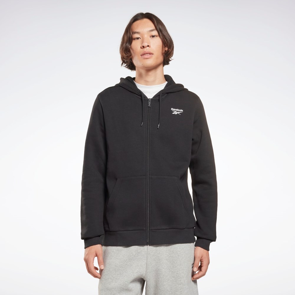 Black Reebok Reebok Identity Fleece Zip-Up Hoodie | HG4450