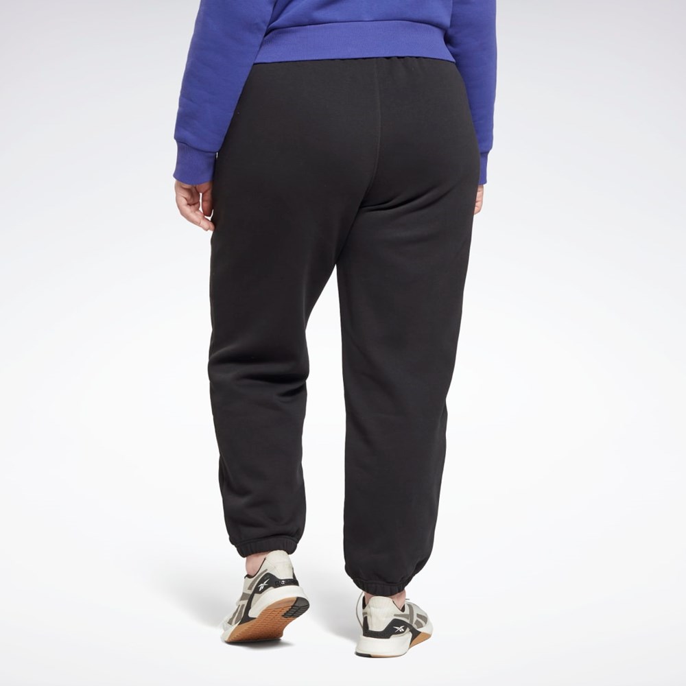 Black Reebok Reebok Identity Logo Fleece Joggers (Plus Size) | HN4370