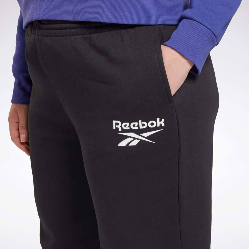 Black Reebok Reebok Identity Logo Fleece Joggers (Plus Size) | HN4370