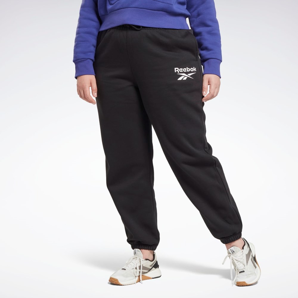 Black Reebok Reebok Identity Logo Fleece Joggers (Plus Size) | HN4370