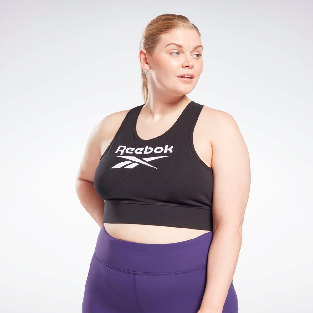 Black Reebok Reebok Identity Sports Bra (Plus Size) | GM5116