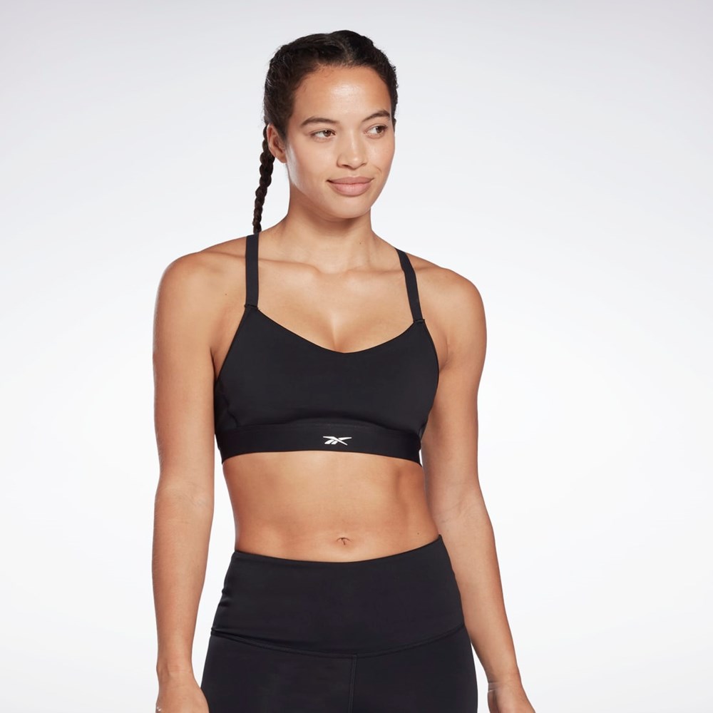 Black Reebok Reebok Lux Strappy Sports Bra | H51841