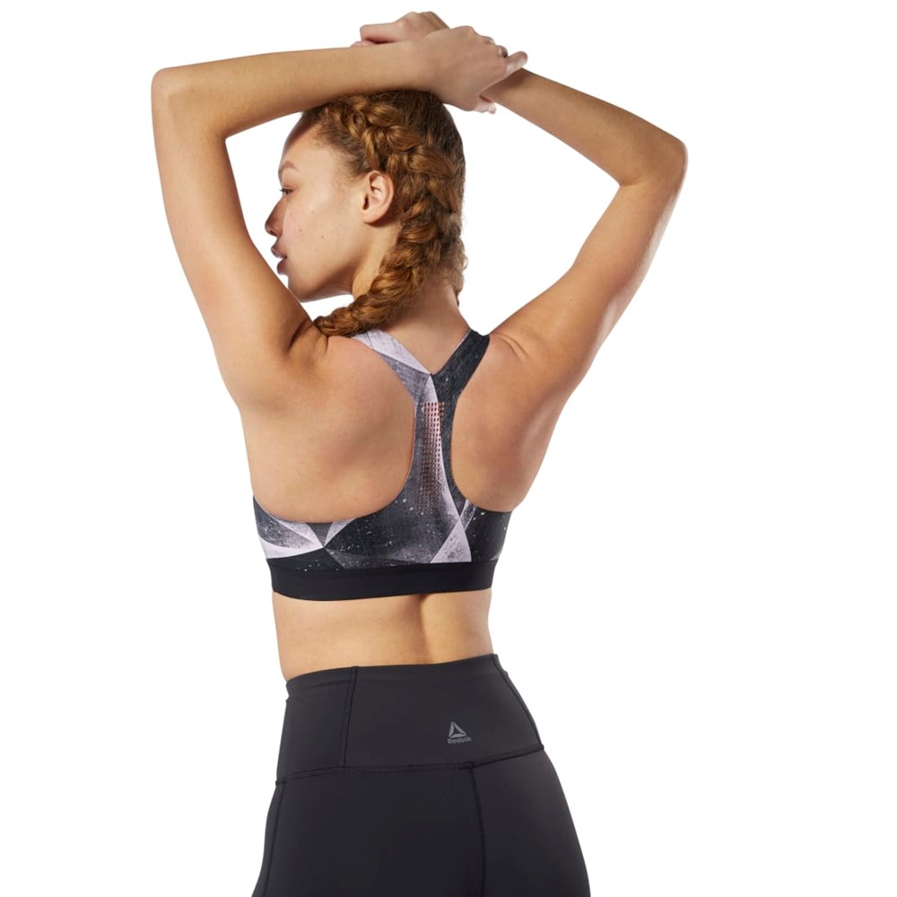 Black Reebok Reebok PureMove Bra - Shattered Ice Motion Sense ™ | DY8074