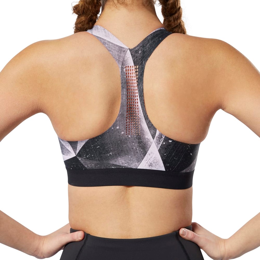 Black Reebok Reebok PureMove Bra - Shattered Ice Motion Sense ™ | DY8074