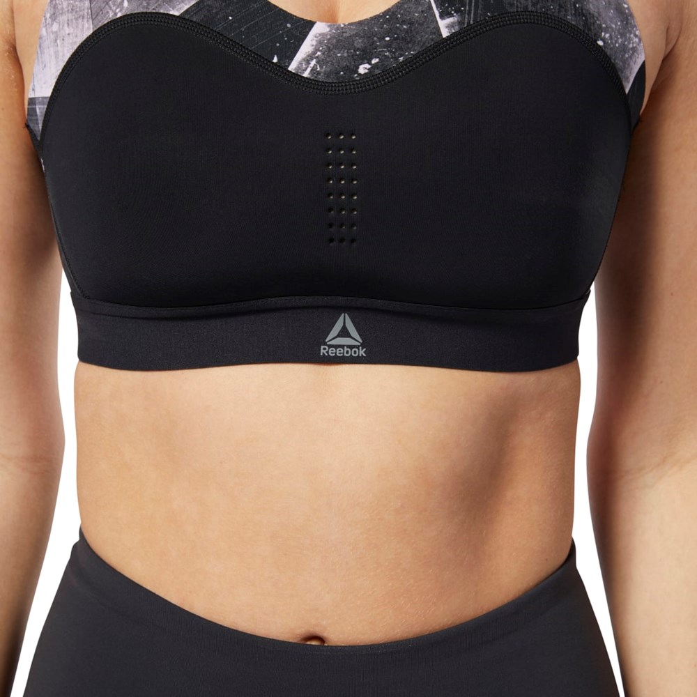 Black Reebok Reebok PureMove Bra - Shattered Ice Motion Sense ™ | DY8074